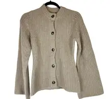 LOULOU STUDIO Rasa 100% Cashmere Cardigan XS Beige Knit Parisian Minimalist RARE