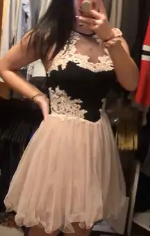 Blush and Black Dress (homecoming dress)