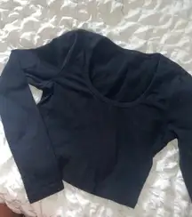 Black Cropped Long Shein Sleeve