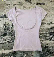 My outfit online lilac open back double lined shirt