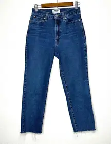 Denizen from Levi's DENIZEN Levi's Women's High-Rise Straight Jeans Disco Jean size 27 Blue Raw Hem