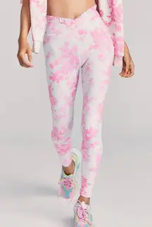 LoveShackFancy X Beach Riot Dana Leggings Pink White Ruffle Floral Womens Medium