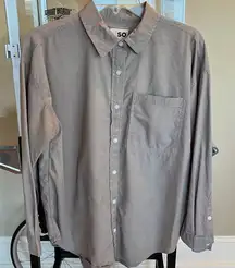 The Favorite Button Down Shirt SO Womens Small Khaki Tan