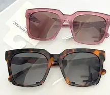 NWT Banana Republic Womens Bundle Lot (2) Tortoise Shell and Pink Sunglasses Set