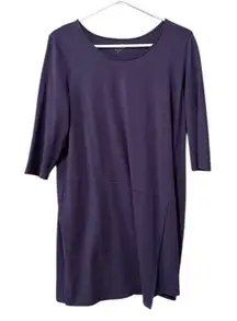 Pure Jill J Jill Wrap Tunic Top Women‎ Size Medium Purple Asymmetrical Stretch