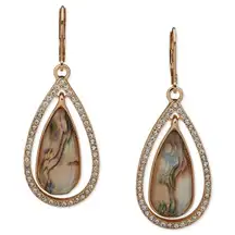 Anne Klein Pave & Stone Tear-Shape Orbital Drop Earrings in Gold-Tone MSRP $28 N