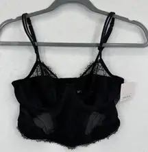Auden‎ Black Lace Trim Bralette Crop Top Intimates - Size S