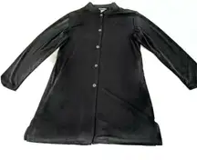 Paragon Large Black  Polyester Blend  Button Down Jacket Dress 22h