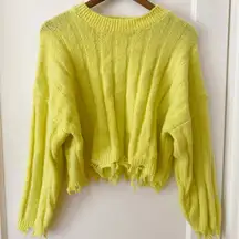 Double Zero NWT  Distressed Neon Sweater