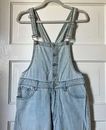 Light wash denim overalls