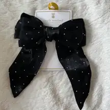 NEW Simply Southern Black Satin Studded Hair Bow NWT