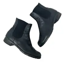 Stuart Weitzman‎ Leather Chelsea Boots Stretch Sides Pull-On Black Size 9