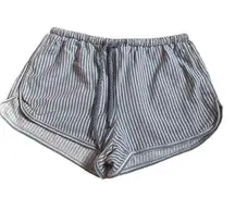 Honey Punch Blue-ish Gray Striped Drawstring Shorts Women's Size Small | 31-14