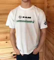 ORGANIC COTTON WHITE DODGE RAM PROMOTIONAL GRAPHIC TEE