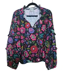 CROSBY by Mollie Burch Rhodes Top – Winter Garden Print, Women’s Size L