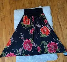 Womens Apt 9 floral high waisted  asymmetrical maxi skirt, size M/L