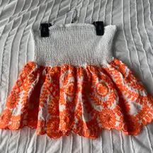 Orange Patterned Tube Top