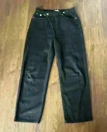 Criss cross wide-leg denim in black size L