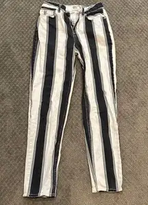 BDG  Urban Outfitters High Waisted Black and White Striped Mom Jeans