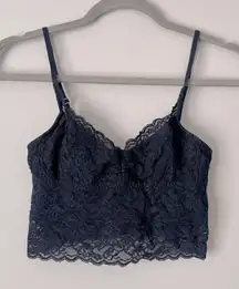 abercrombie & fitch gilly hicks lace long line unlined bralette size XS