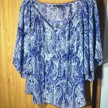 Blue Patterned Women's Top