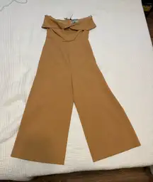 Lavish Alice Tan Midi Strapless Jumpsuit Size 10