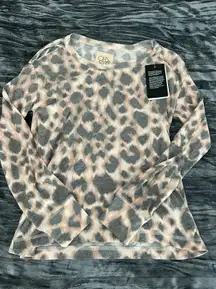 Distressed Cheetah Print Top Slight open shoulder on top Size S