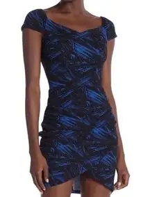 Love....Ady cute blue and black print dress.