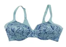 Maidenform Women's Smooth Luxe T-Shirt Bra Boho Paisley Print Blue Size 38C