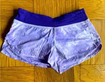 Lululemon Speed Shorts, Spray Dye Cool Breeze Bruised Berry, Size 4, EUC RARE