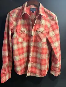 Chaps Plaid Long Sleeve Button Shirt Size L