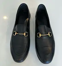 Gucci Brixton Horsebit Loafer EU 38.5 US 8.5 Black Leather Collapsible Heel Shoe