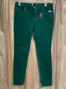 KUT from the Kloth Mia Toothpick Skinny Emerald Green Corduroy Jeans 14 NWT