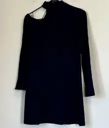 NWT Susana Monaco Mock Neck Cutout Shoulder Black Dress - Medium