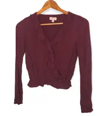 Ruffled Long Sleeve Crop Top