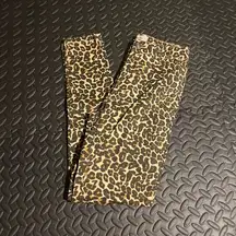 Free People leopard high rise skinny jeans size 24