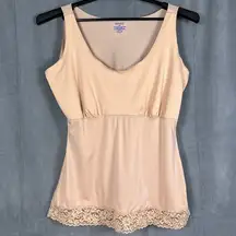 Spanx Size 3X Beige Tank Top Shaper Shapewear Top Lace Trim Scoop Neck Slimming
