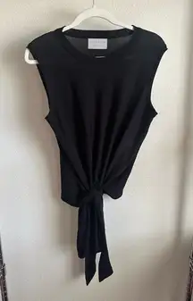 MODERN CITIZEN Black Sleeveless Top with front tie.