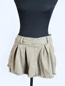 Army green mini skirt with built in shorts 27 inch waist