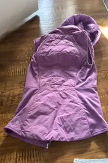 lululemon purple vest with removable hood