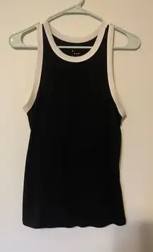 A New Day Black and White Cropped Tank Top