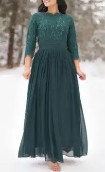 Dainty Jewells Size S Emerald Exquisite English Manor Dress Modest Coquette Lace