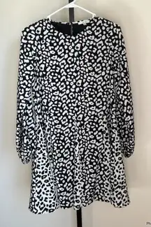 Jade Melody Tam Black and White Animal Print Dress XS Fit Flare