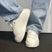 White Vegan Leather Sneakers