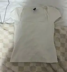 white square neck top 