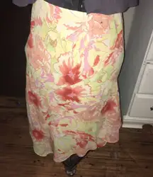 Lane Bryant 22/24 spring pink floral whimsical skirt