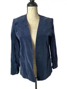 Vintage‎ Nordstrom Town Square Size 8 Velvet Velour Blazer Jacket Victorian Blue