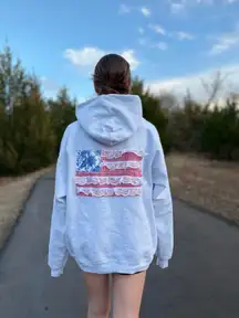 American Flag Patchwork Hoodie