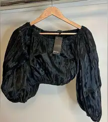 NWT Nasty Gal Poof Sleeve Crop size small