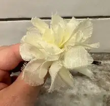 Cream ivory organza flower hair Bobby pin